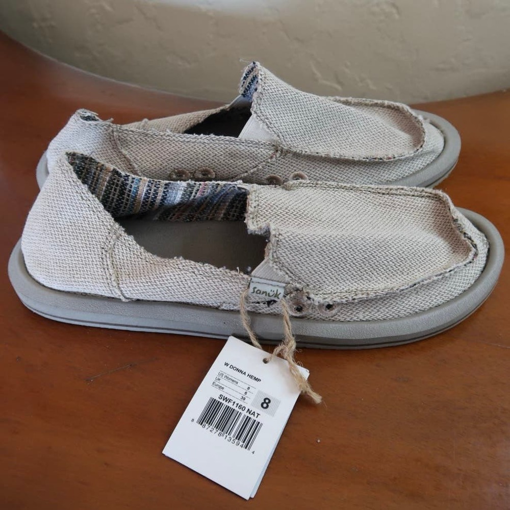 Sanuks Donna Hemp Sidewalk Surfers, Woman’s Size 8 NWT